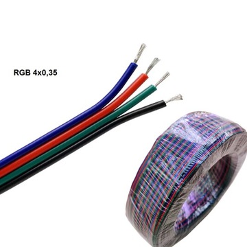 1m przewód do taśm LED kabel RGB 4x0,35mm