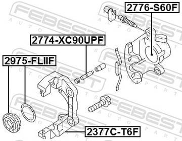 FEBEST 2377C-T6F DRŽÁKY TŘMENU BRZDY - SADA