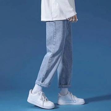 Men Jeans Streetwear Men's Wide Leg Denim Pants wi