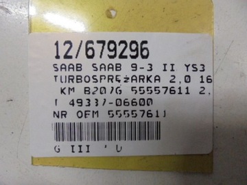 SAAB 9-3 II TURBO 55557611 2,0T