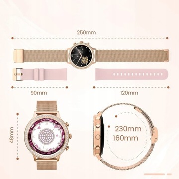 СМАРТЧАСЫ ЖЕНСКИЕ ЧАСЫ ЦИРКОНИЙ ЗВОНКИ ВЫЗОВЫ ДАВЛЕНИЕ МЕНЮ PL