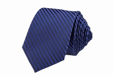 WĄSKI KRAWAT SLIM 6 cm GRANATOWY W PRĄŻKI