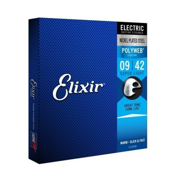 Elixir 12000 9-42 Polyweb struny elektryczne