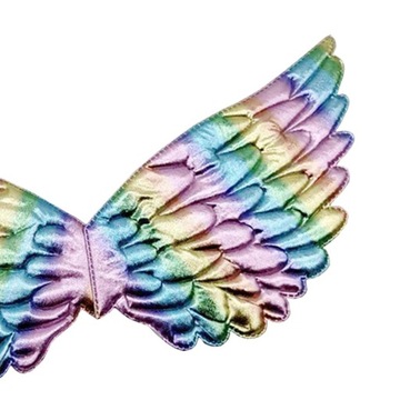 Детский маскарадный костюм с крыльями ангела, светлый Радужный свадебный костюм с крыльями