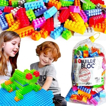 БОЛЬШОЙ НАБОР БЛОКОВ СТРОИТЕЛЬНЫЕ БЛОКИ 400 EL КРАСИВЫЕ ЖИВЫЕ ЦВЕТА