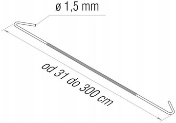 Osłona wisząca Sprężynka do wieszania dł. 31-300cm