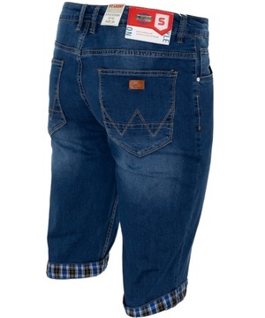 KRÓTKIE SPODENKI MĘSKIE BAWEŁNIANE GRANATOWE DŻINSOWE W38