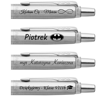 Стальной карандаш и шариковая ручка Parker Jotter с ГРАВИРОВКОЙ