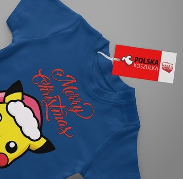МУЖСКАЯ РОЖДЕСТВЕНСКАЯ ФУТБОЛКА S Merry Christmas PIKACHU QUALITY