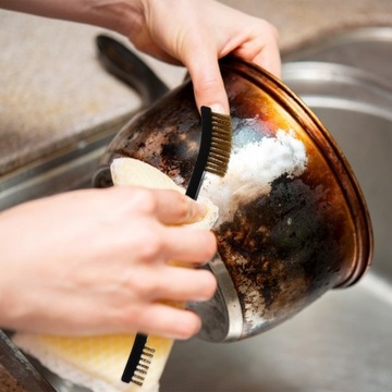 Szczotka druciana z włosiem Miedziana długa rączka 4 szt