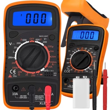 MIERNIK PRĄDU MULTIMETR LCD CYFROWY UNIWERSALNY PROFESJONALNY PODŚWIETLANY