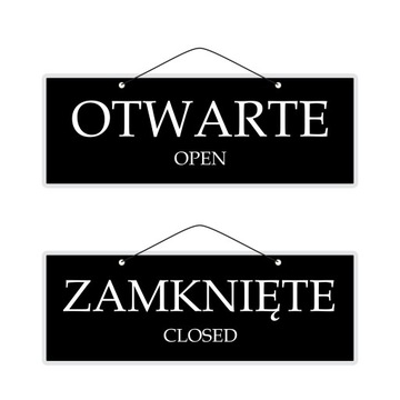 Tabliczka laminowana OTWARTE ZAMKNIĘTE-OPEN/CLOSED