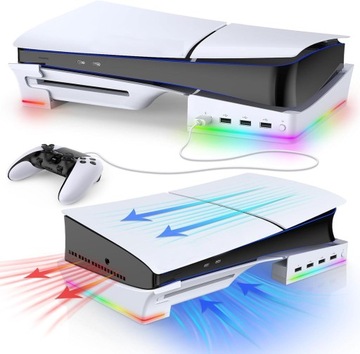 ГОРИЗОНТАЛЬНАЯ ПОДСТАВКА+4 USB PLAYSTATION 5 SLIM 2023 ГОРИЗОНТАЛЬНАЯ ПОДСТАВКА ДЛЯ PS5 Slim