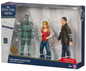 DOCTOR WHO OFICJALNY ZESTAW 3xFIGURKA THE NINTH DOCTOR 13cm - NOWY