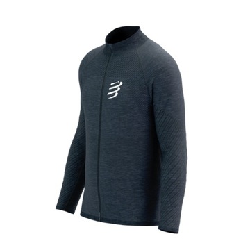 COMPRESSPORT Мужская беговая толстовка БЕСШОВНАЯ МОЛНИЯ XL