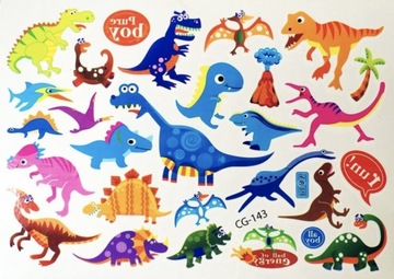 Tatuaż dla dzieci dinozaury DINO pterodaktyl BAJKA