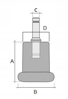Stopki SP60 do foteli obrotowych KRZESŁA biurowego Nóżki Nogi FOTELA 5 szt.
