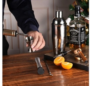 ПРОФЕССИОНАЛЬНЫЙ БАРМЕННЫЙ НАБОР ДЛЯ ШЕЙКЕРА НАПИТКОВ 6 ЭЛЕМЕНТОВ + БЕСПЛАТНО