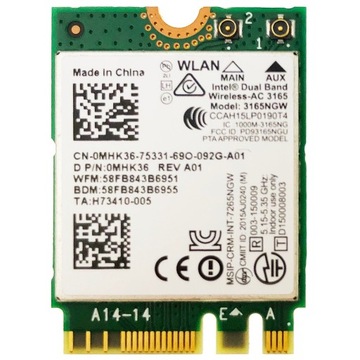 Karta sieciowa WiFi Intel 3165NGW