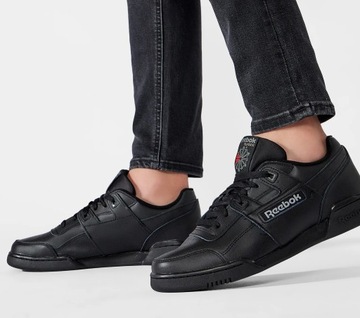 REEBOK WORKOUT PLUS MĘSKIE CZARNE BUTY SNEAKERSY SPORTOWE SKÓRZANE r. 43