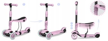 HULAJNOGA TRÓJKOŁOWA RICOKIDS CUBI - RÓŻOWA