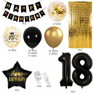 НАБОР ШАРОВ НА 18-Й ДЕНЬ РОЖДЕНИЯ, ГИРЛЕНД-ШАР, БАННЕР, СТЕНА НА 18-Й ДЕНЬ РОЖДЕНИЯ