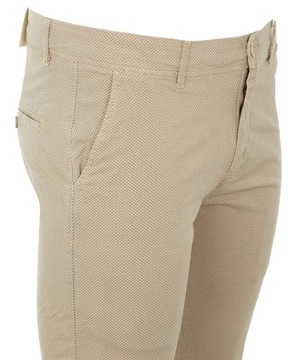 БЕЖЕВЫЕ БРЮКИ ИЗ ХЛОПКА С УЗОРОМ ЛИКРЫ ЧИНОС W44(28)