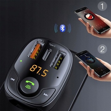 FM-ПЕРЕДАТЧИК С ЗАРЯДНЫМ УСТРОЙСТВОМ QC4.0 PD USB-C ROCK B301
