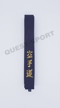 Pas do Karate Shotokan 280 cm czarny z haftem
