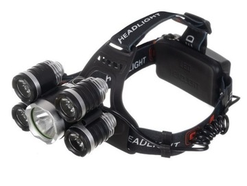 Мощный налобный фонарь 5 x T6 Led Cree перезаряжаемый налобный фонарь для мастерской