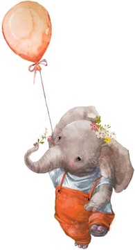 Декоративная наклейка на стену ELEPHANT BALLOONS 62x115 см