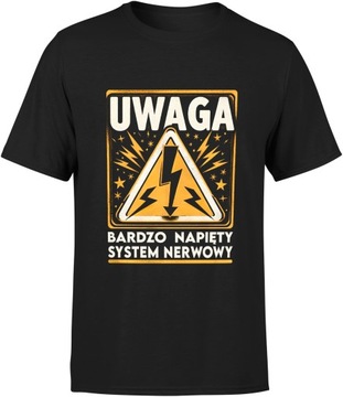 KOSZULKA Z NADRUKIEM MĘSKA ŚMIESZNA T-SHIRT Z NAPISEM NADRUK TSHIRT ROZM. L