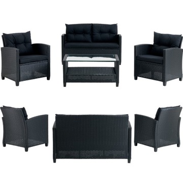 Zestaw ogrodowy technorattan sofa 2 fotel stolik