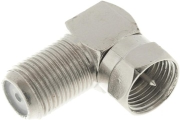 PRZEJŚCIÓWKA WTYK F - GNIAZDO F METAL KĄTOWE 90st