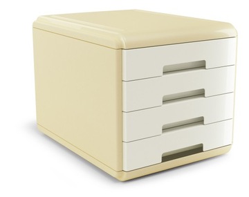 ORGANIZER pojemnik na DOKUMENTY papier format A4 szuflady Vintage kremowy