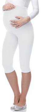 Legginsy ciążowe 3/4 capri getry damskie wiskoza BE-03 Biały XXL