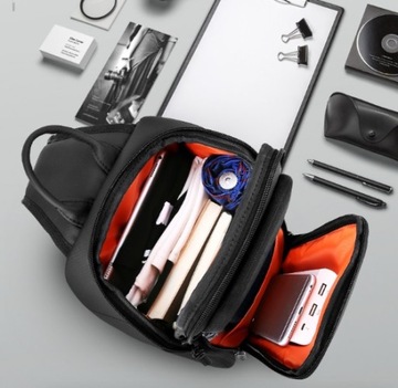 Plecak na jedno ramię laptop tablet USB (I305)