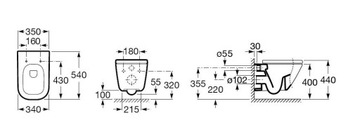 ROCA GAP Унитаз + БЕЗ сиденья, биде, кнопочные рамки