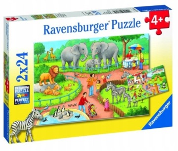 Puzzle kartonové na Skládání pro děti 2x24 dílků Den V Zoo