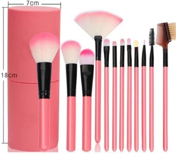 YOSHI BRUSHES КИСТИ ДЛЯ МАКИЯЖА в футляре, коробке, коробка КИСТЕЙ, розовые, 12 шт.