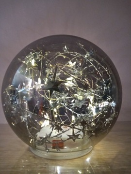 Набор из 3 светодиодных стеклянных шаров со звездами - Декоративные новогодние украшения 15 см