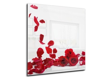 panel szklany między meble dekor 60x70 róża