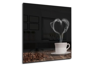 panel szklany między meble dekor 60x70 kawa