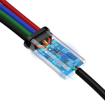 КАБЕЛЬ ДЛЯ БЫСТРОЙ ЗАРЯДКИ Baseus 4 в 1, 1,2 м, 2 порта USB-C Lightning microUSB