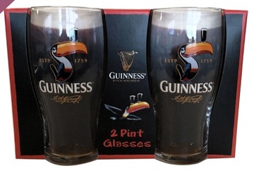 GUINNESS szklanka pint TOUCAN tukan - 2 sztuki GIFT BOX