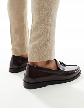 ASO DESIGN 43 BORDOWE LOAFERSY Z POLEROWANEJ SKÓRY H11134