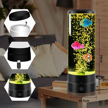 LED Bubble Fish Lamp Night Light Atmosphere USB Bedside Lamp Fish Aquarium