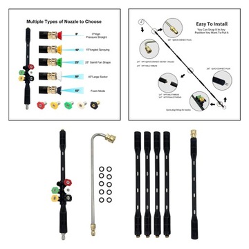 Удлинитель для мойки высокого давления, насадка для очистки желобов