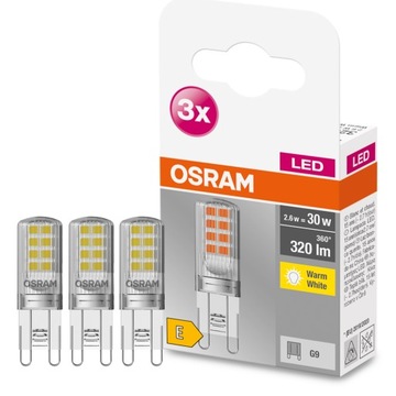 Żarówka LED BASE PIN30 2.6W 2700K G9 CL OSRAM 3 szt.