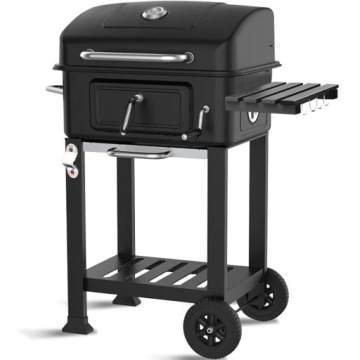 ВЫХОД БОЛЬШОЙ САДОВЫЙ УГОЛЬНЫЙ ГРИЛЬ С КРЫШКОЙ, ЧУГУННАЯ РЕШЕТКА С ЗАКРЫТОЙ РЕШЕТКОЙ